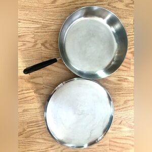 Revere stainless steel copper bottom frying pan w/ lid 12”